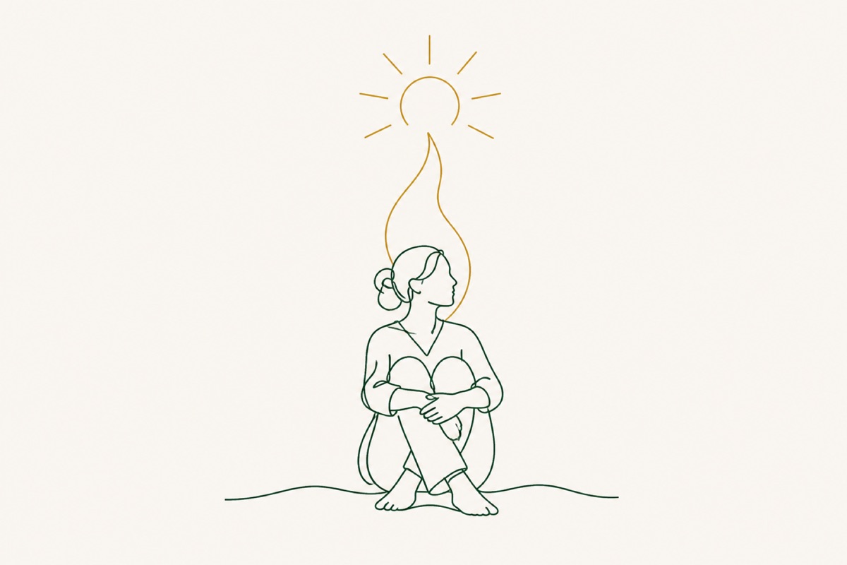 Kerzenflamme, die in eine Sonne übergeht
